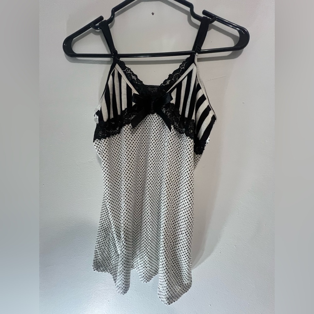 Black and White Polka Dot Lace Cami